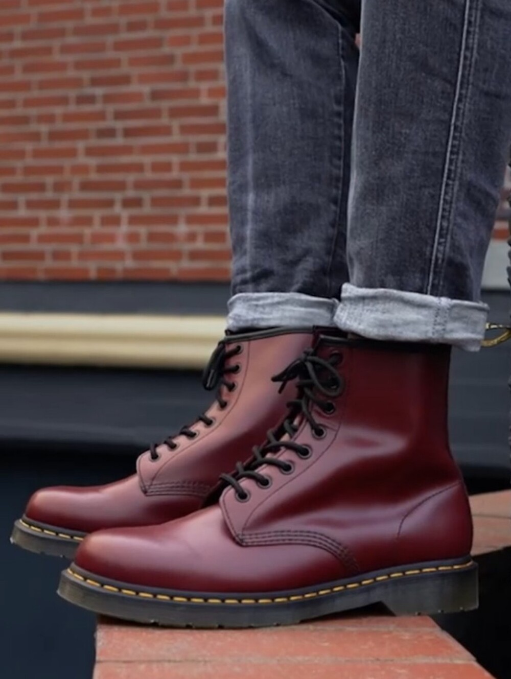 Dr. Martens 1460 Cherry Red Smooth Leather 8-Eye Lace-Up Boots